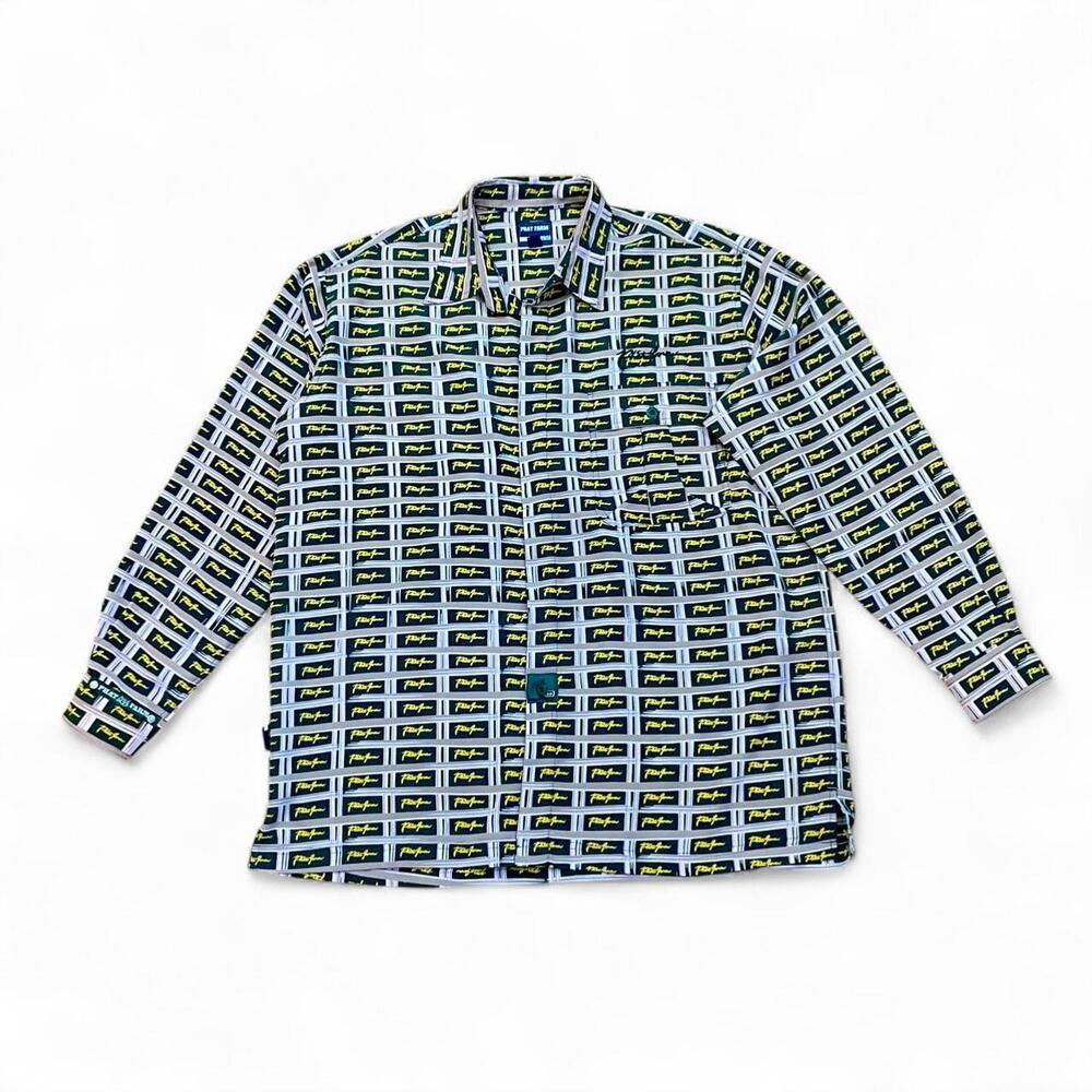 Vintage Phat Farm All-Over Logo Button Down Shirt - Size L